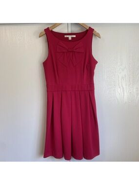 LC Lauren Conrad Pink Bow Dress Woman’s Size 8 Sleeveless Flare A-Line